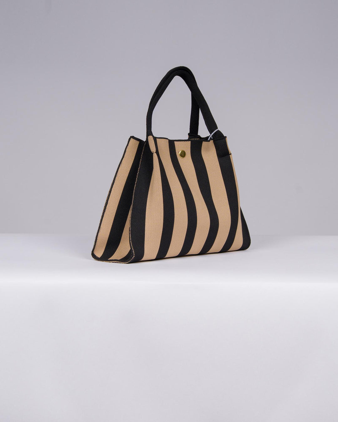 Borsa Rigata Beige e Nero da Donna 