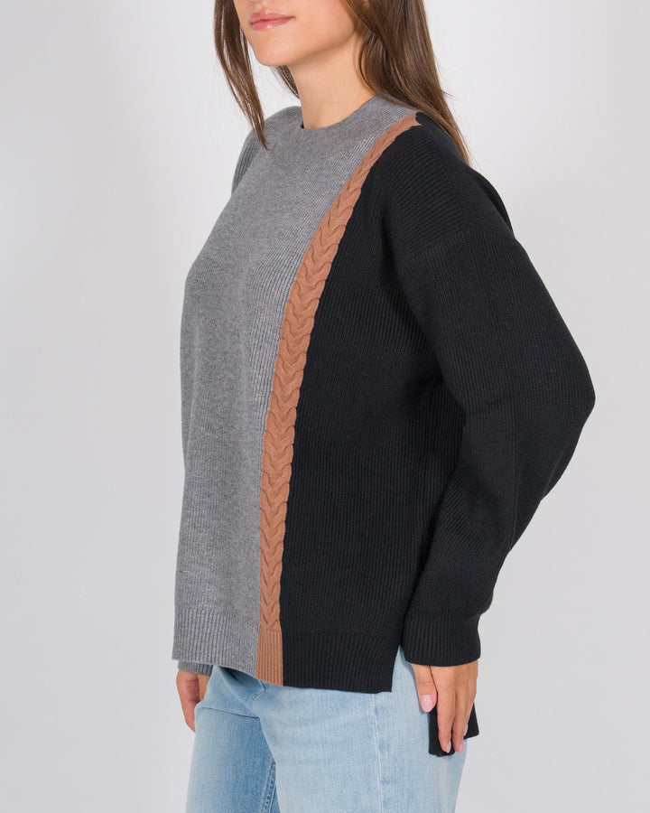 Maglia costine grigio e nero 