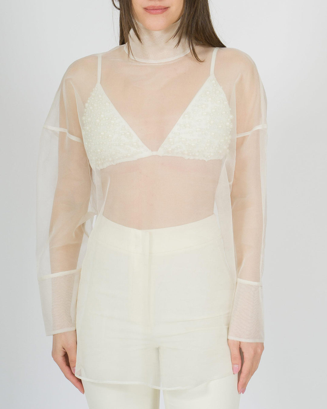 Blusa bianca Silence in organza 