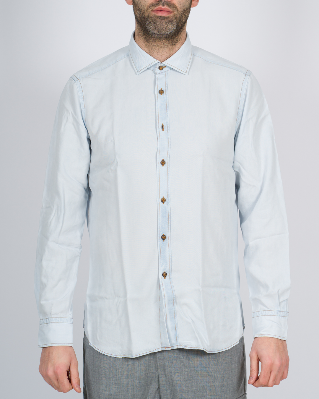 Camicia effetto denim chiaro 