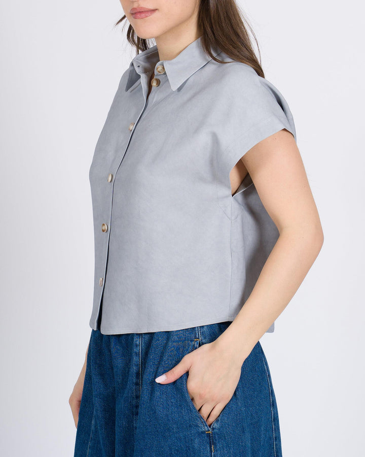 Camicia ALYSI  Viscosa Effetto Delavato azzurra 