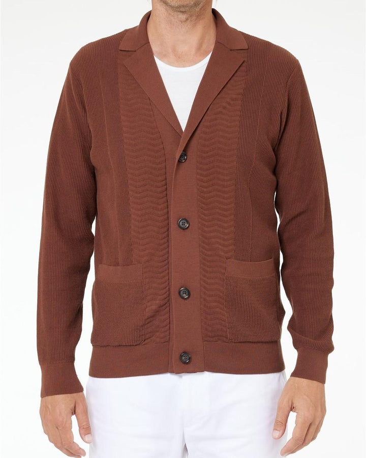 Cardigan Tre bottoni Con tasche Bruciato 