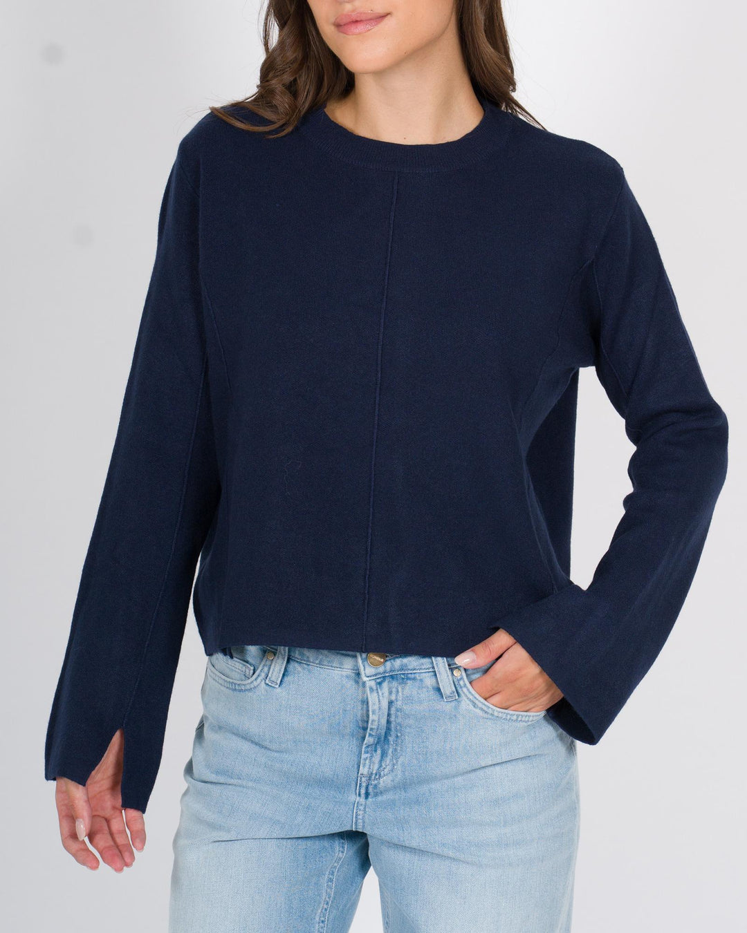 Maglia tagli polsi blu 