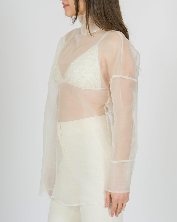 Blusa bianca Silence in organza 