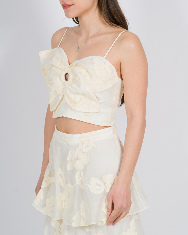 Top fiore panna 