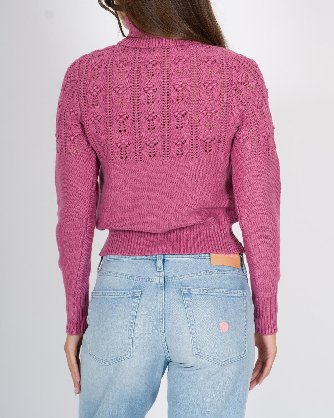 Pullover Dolcevita Traforato Rosa 