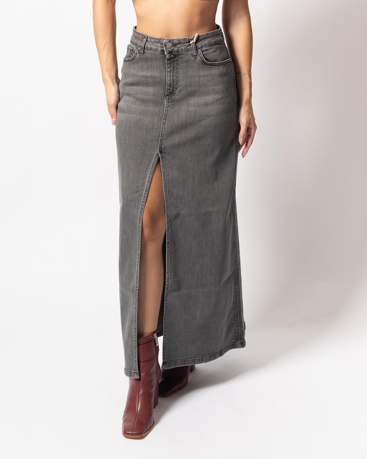 GONNA LONGUETTE DENIM GRIGIA 
