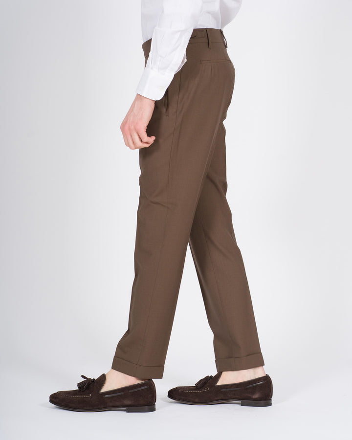 Pantaloni Retro lana marrone 