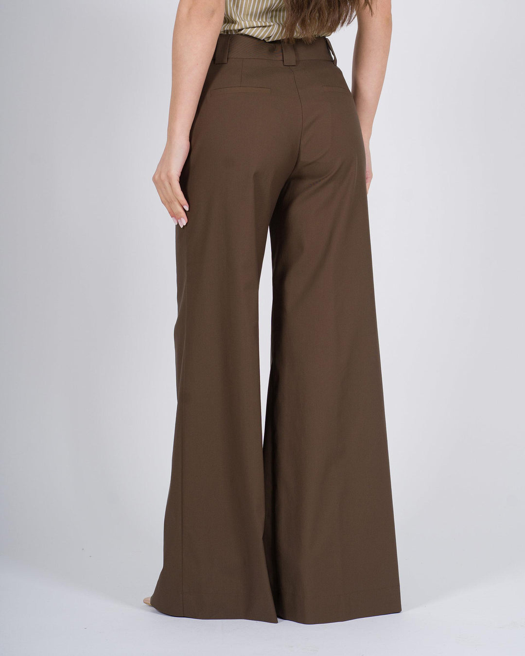 Pantaloni a gamba larga marrone 