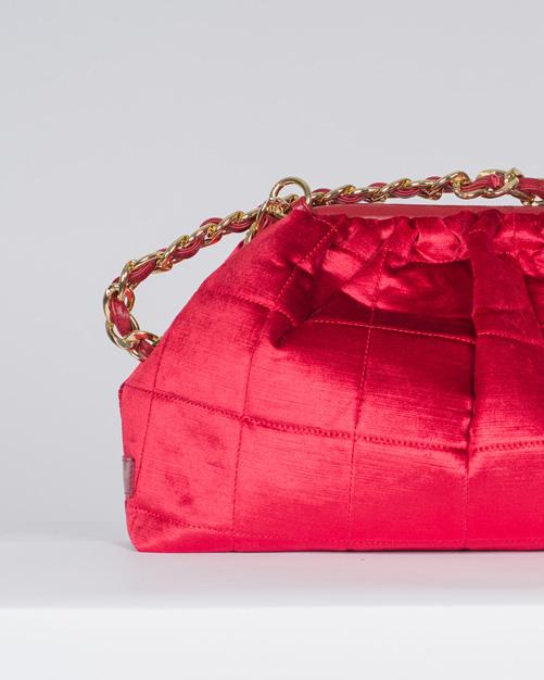 Borsa Puffy velvet rossa 