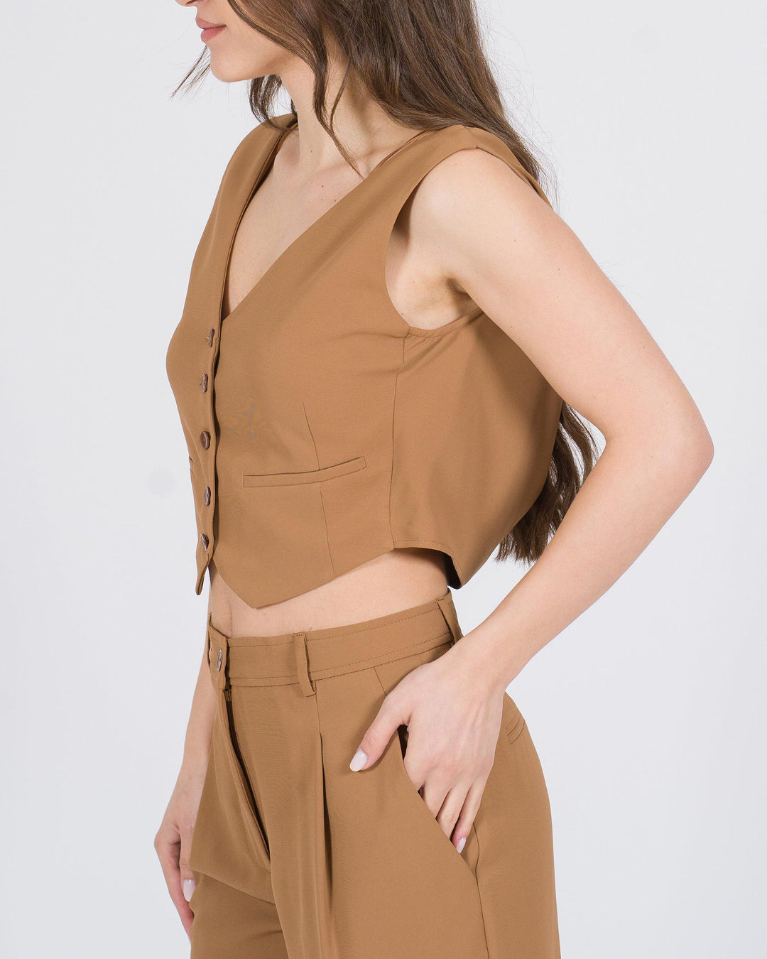 Cropped Vest Top bruciato 