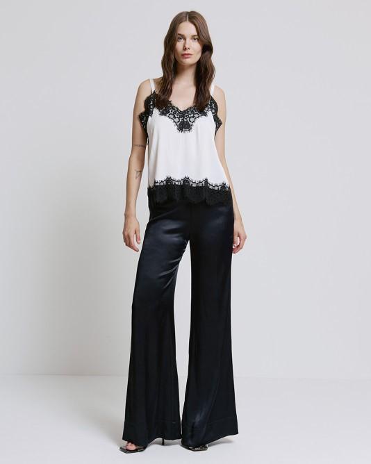 Top con pizzo bianco 