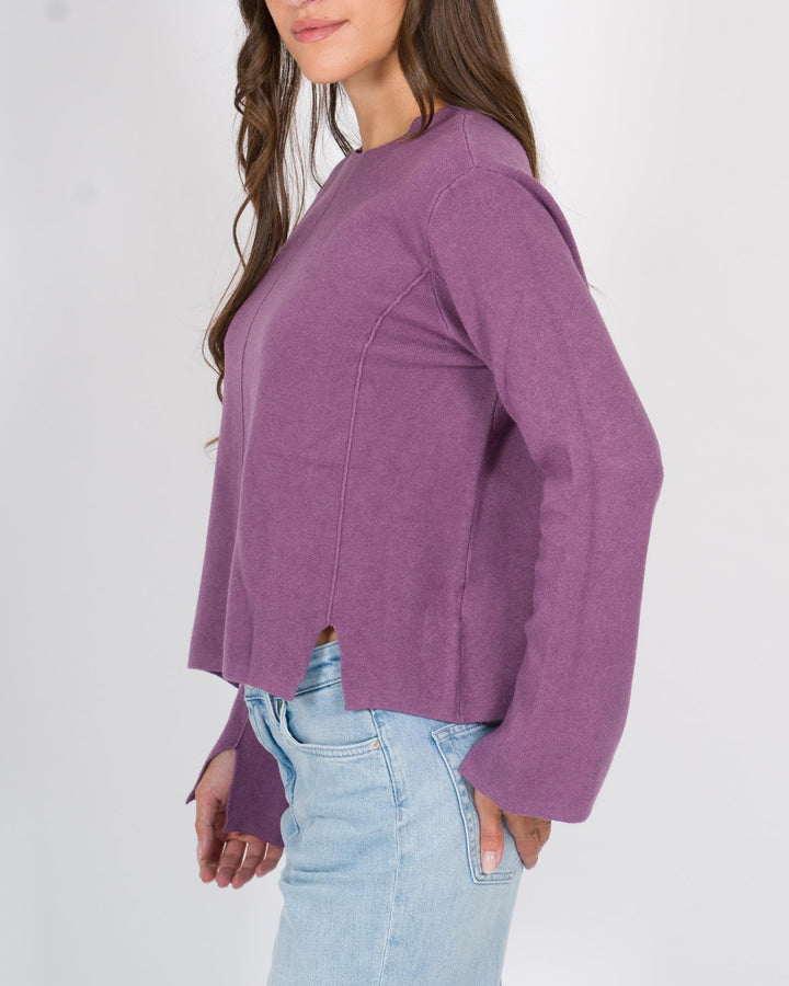 Maglia tagli polsi melanzana 