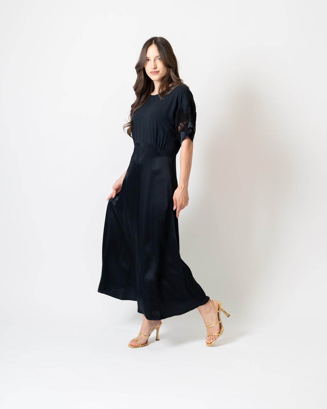 Abito Pizzo e Seta Blu 