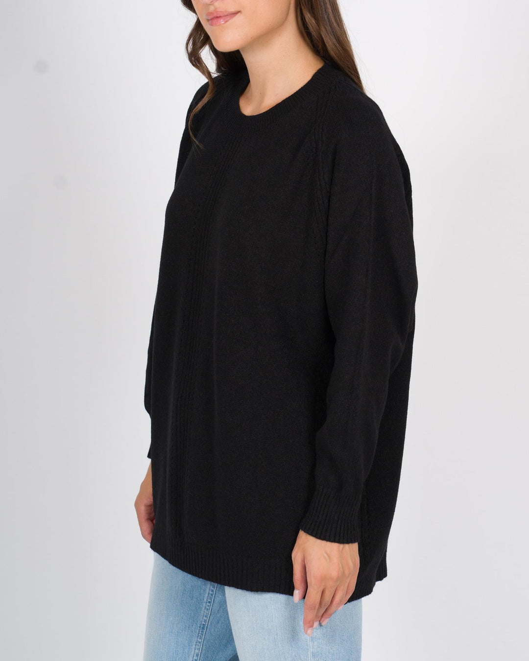 Maglia Over A coste Nero 