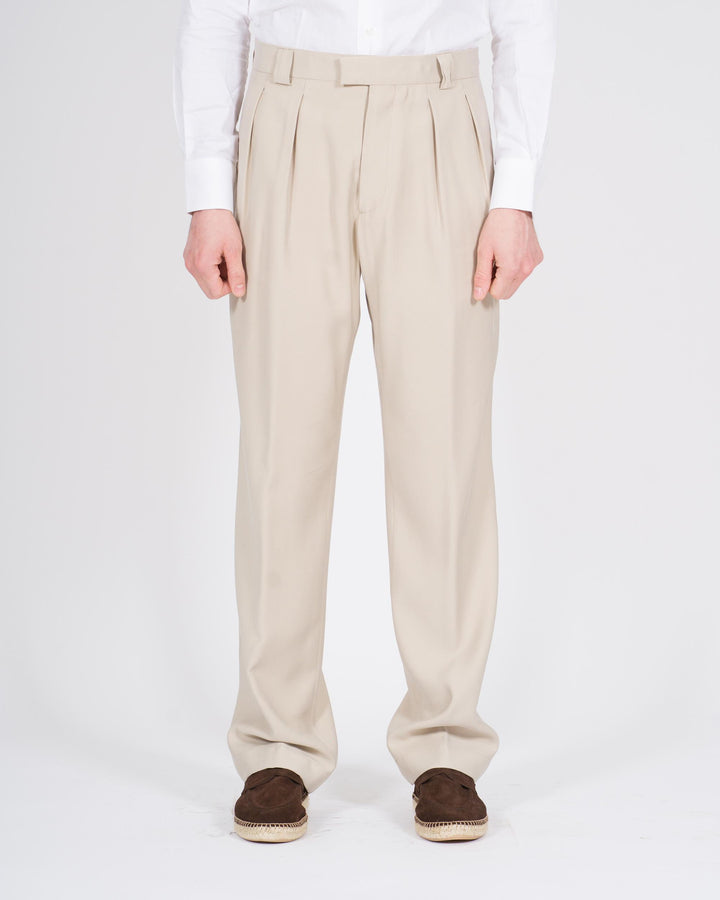 Pantalone Lucano Doppia Pence Beige 
