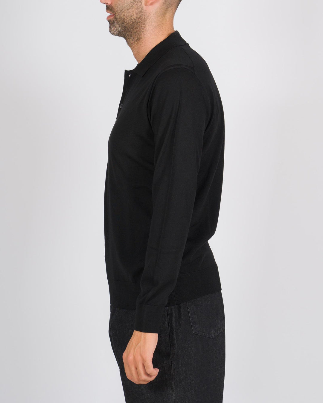 Polo finezza 16 quattro bottoni nero 