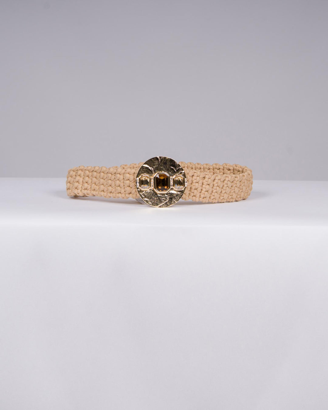 Cintura Lovely in Stoffa Canestrata Effetto Rafia 