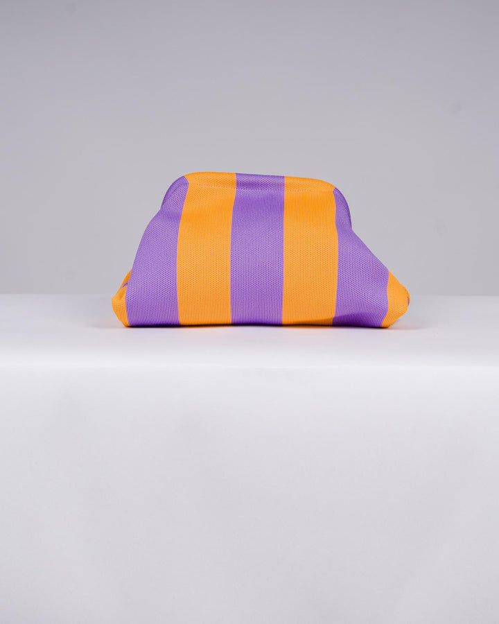 Borsa in Stoffa Rigata lilla e gialla. 