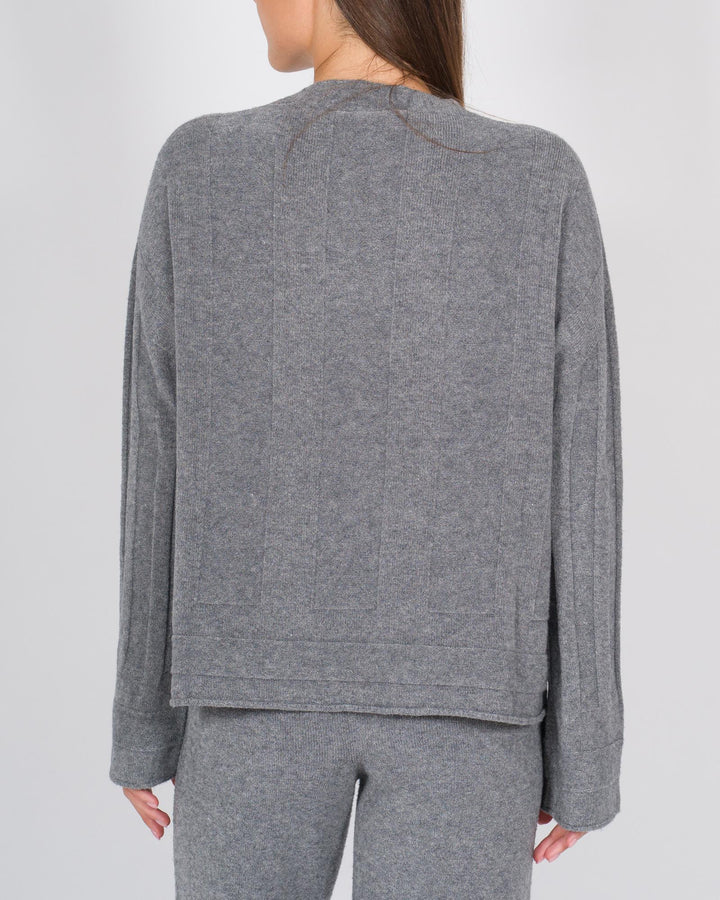 Maglia effeto riga grigio 