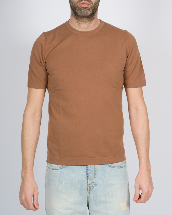 T-shirt cotone crepe marrone 
