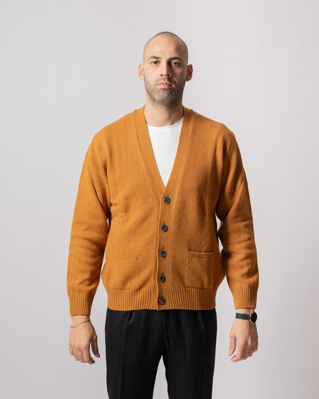 Cardigan Bottoni Ocra 