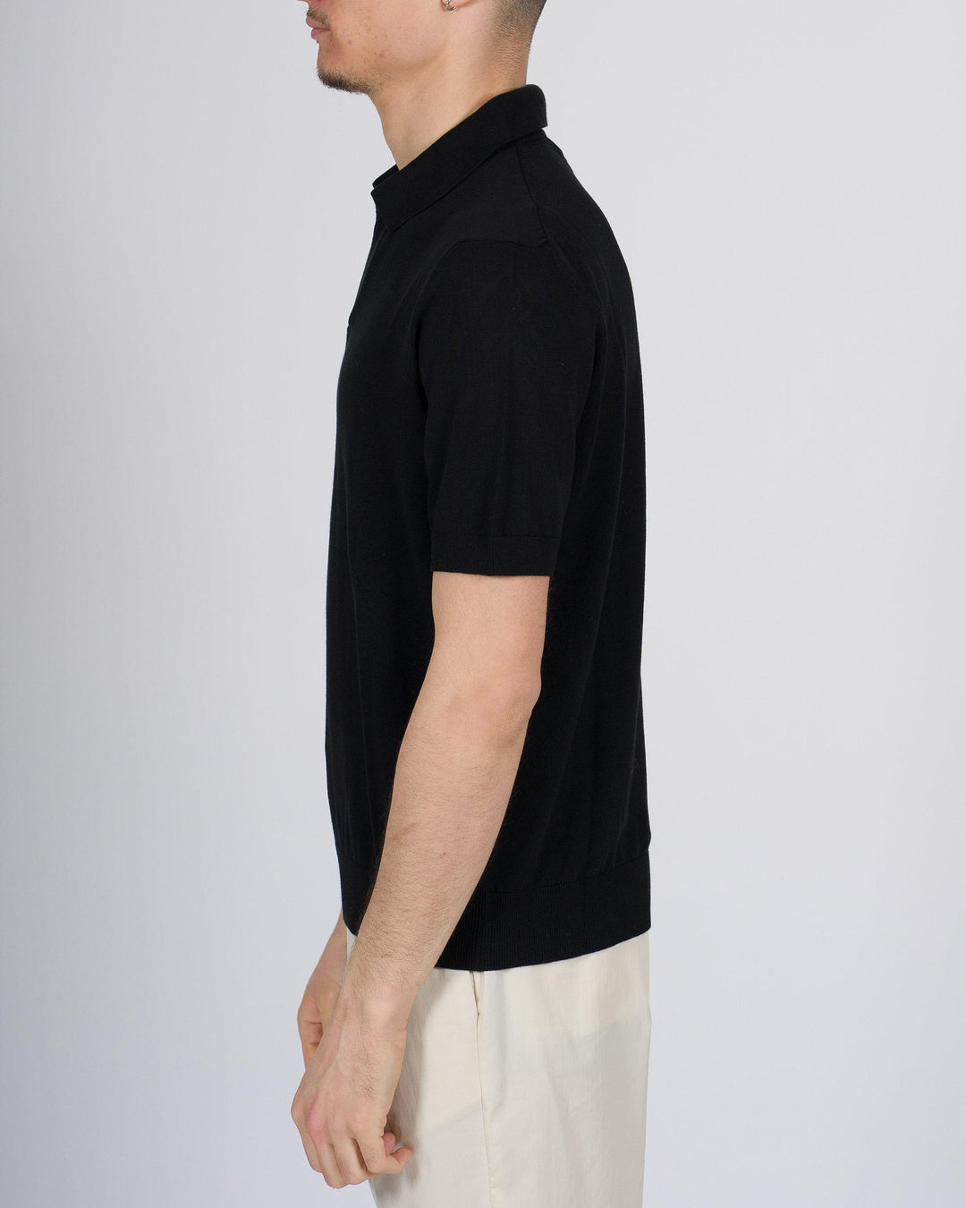 Polo skipper crepe di cotone nero 