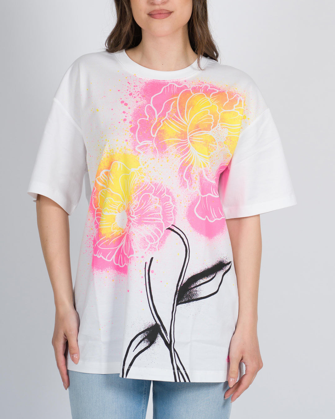 T-shirt MYFO linea over fuxia 
