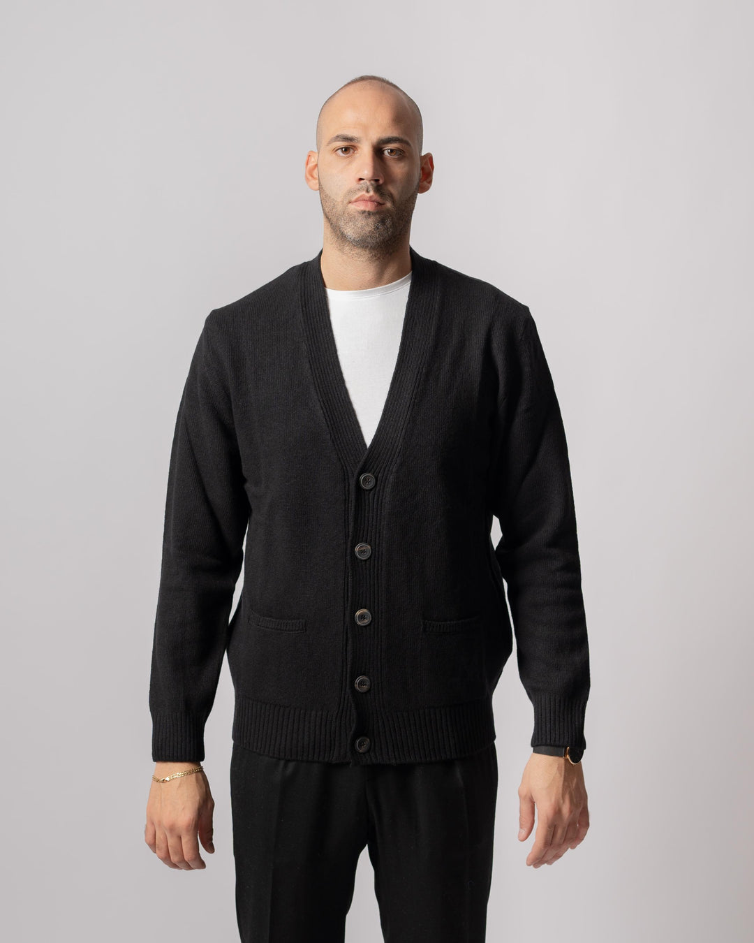 Cardigan Bottoni Nero 