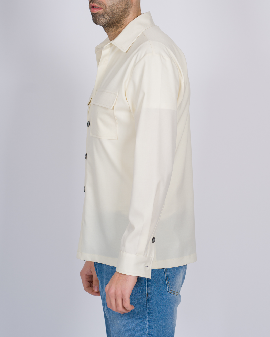 OVERSHIRT TASCONI PANNA 