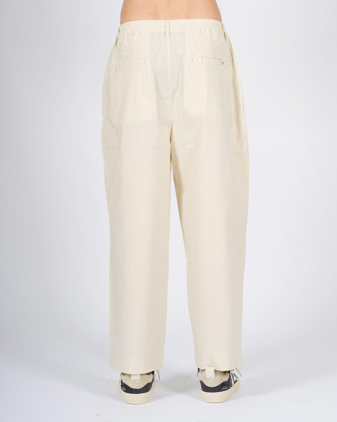 Pantalone Uomo Panna Doppia Pence in Cotone 