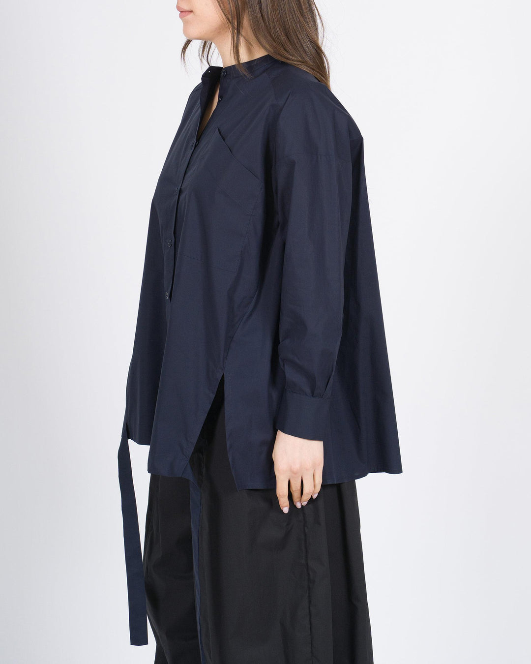 Camicia MEIMEJ Cotone Larga Collo Pistagna blu 