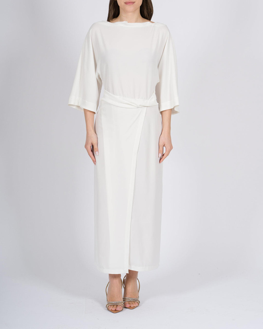 Abito MEIMEJ Longuette in Georgette con Drappeggio in Vita 