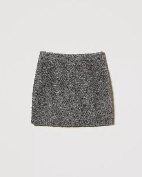 Minigonna maglia bouclé Grigio 