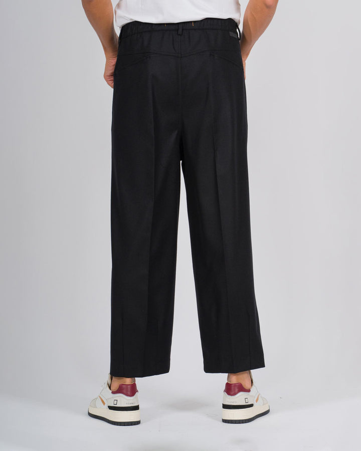 Pantalone Kochi in lana diagonale morbida nero 