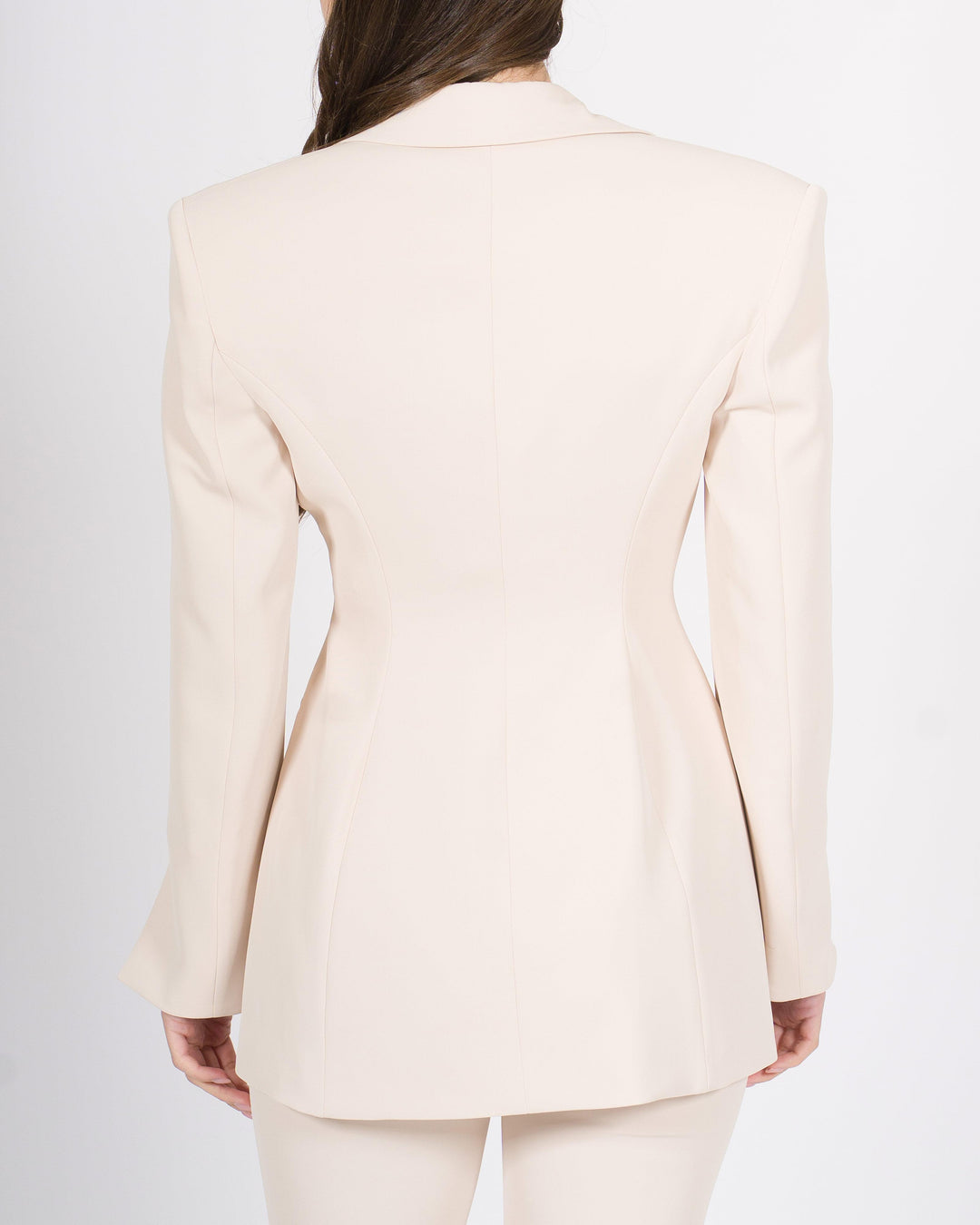 Giacca Silence beige slim fit con rever a lancia. 