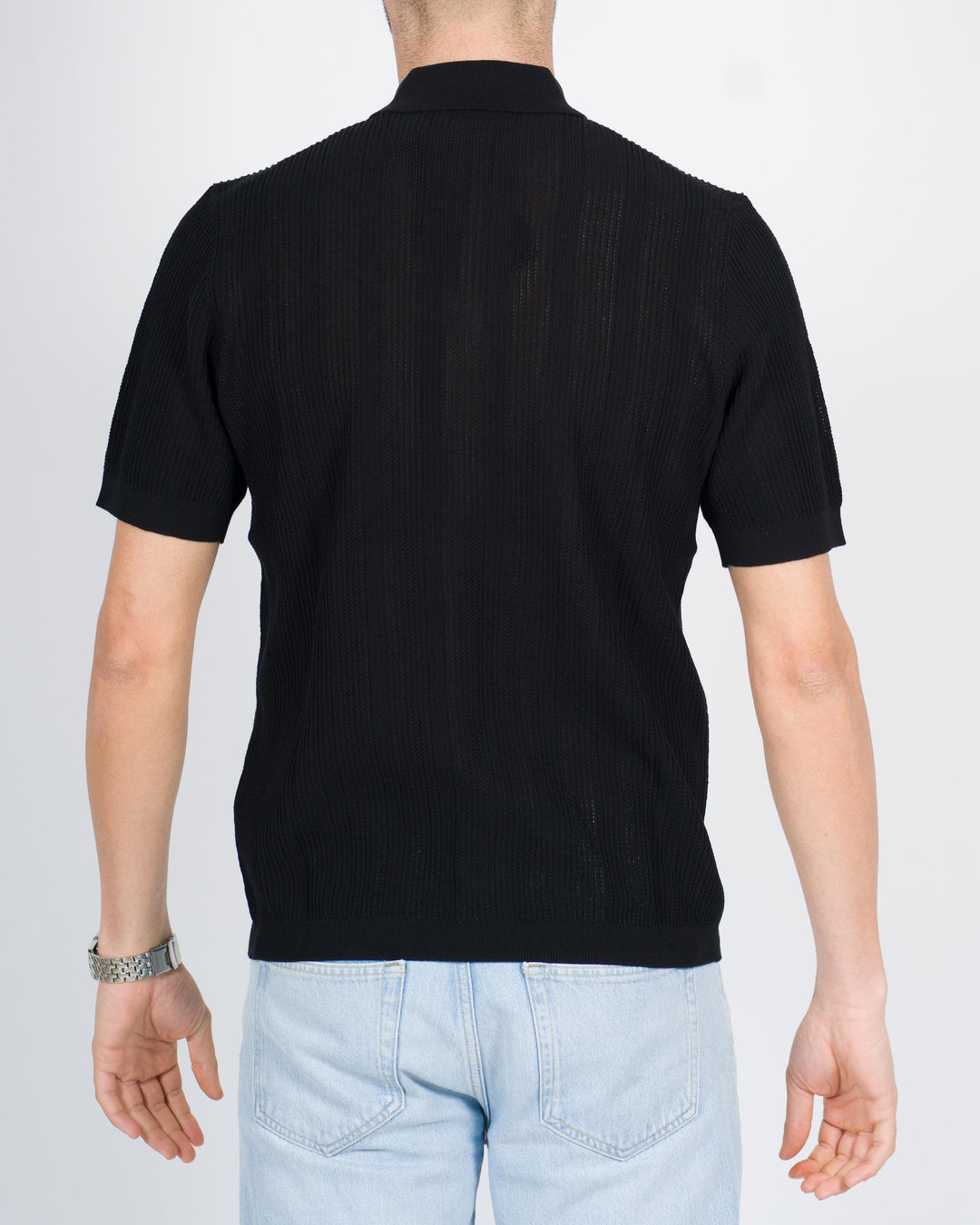 Maglia cardigan traforata nero 