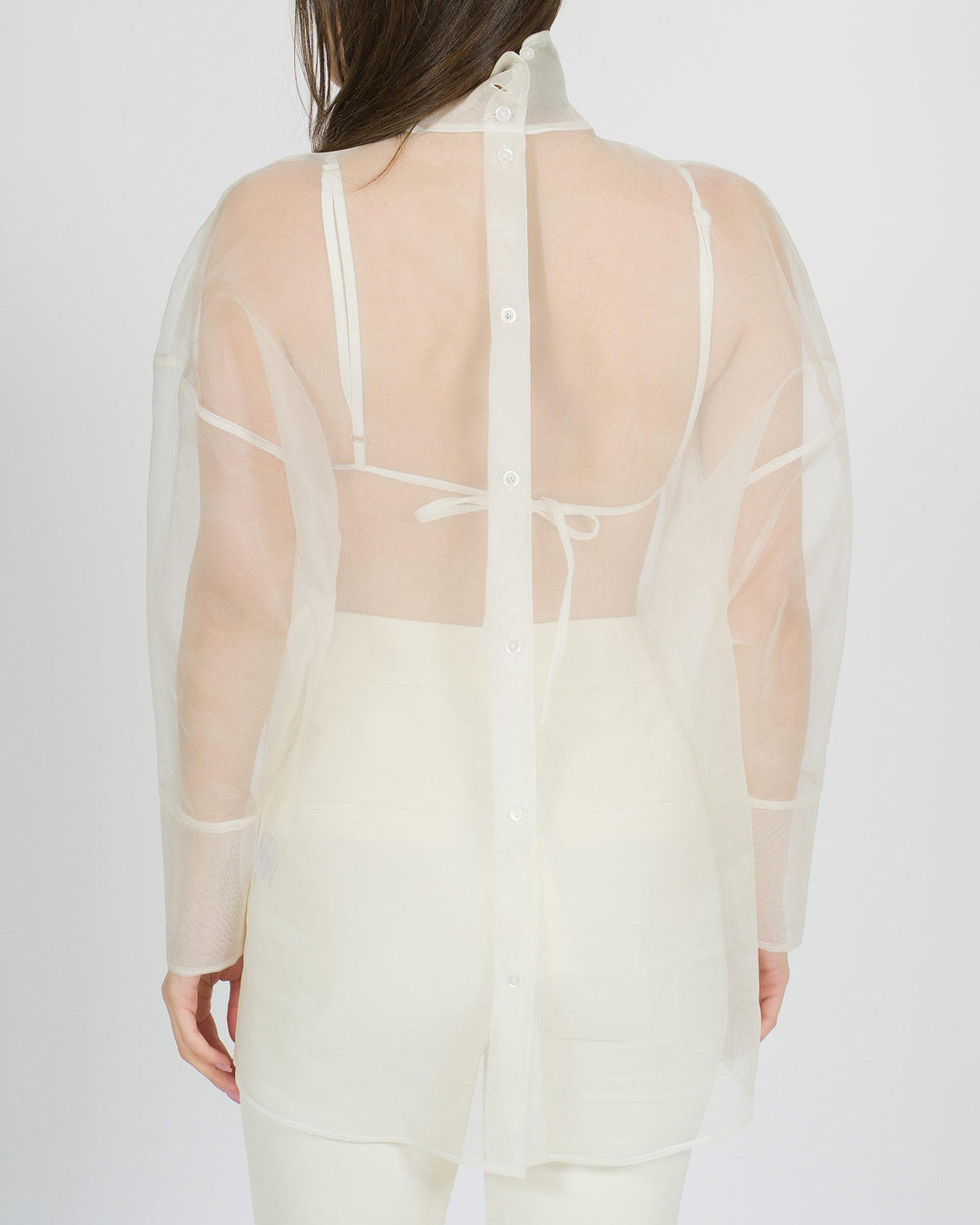 Blusa bianca Silence in organza 