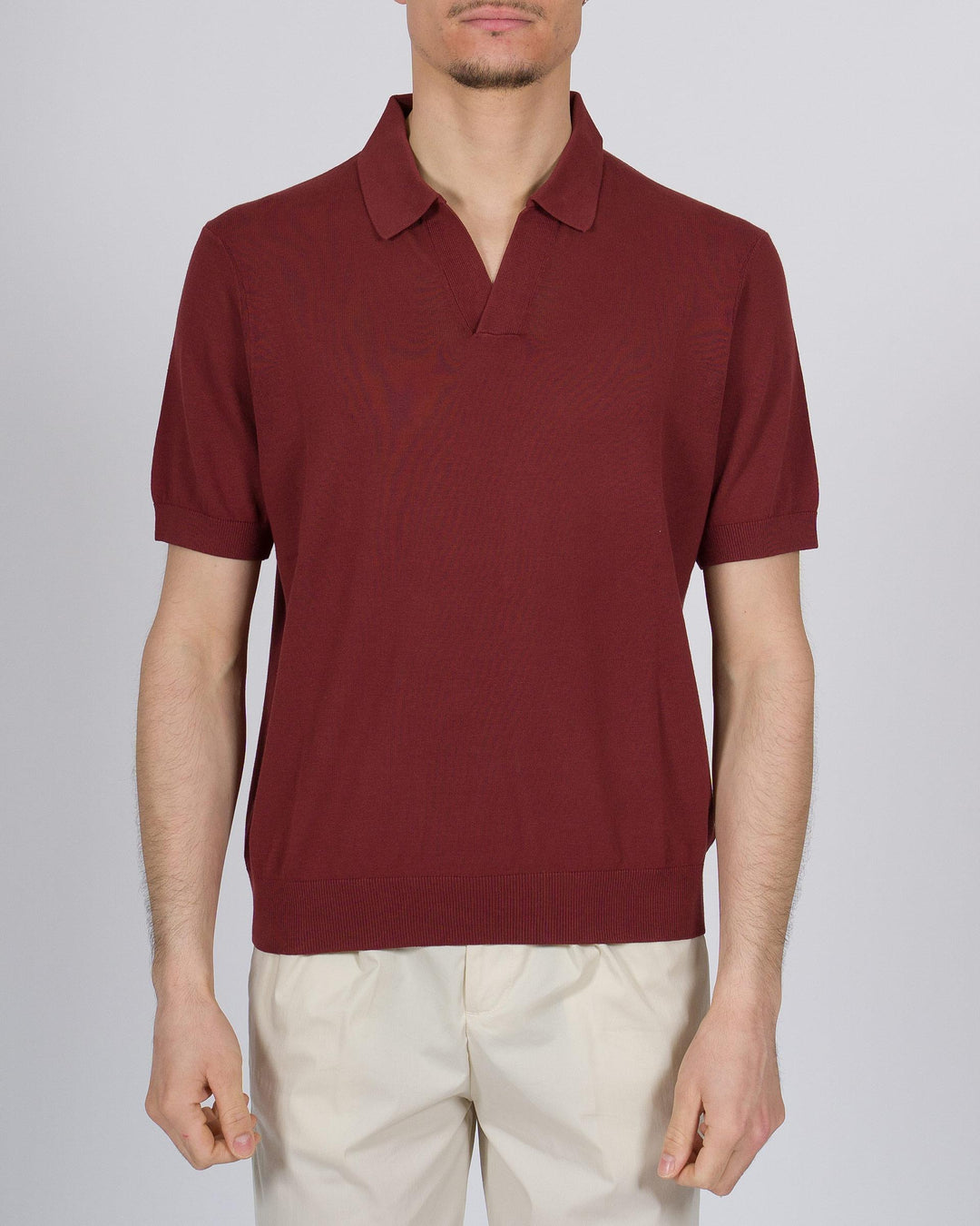 Polo skipper crepe di cotone vino 