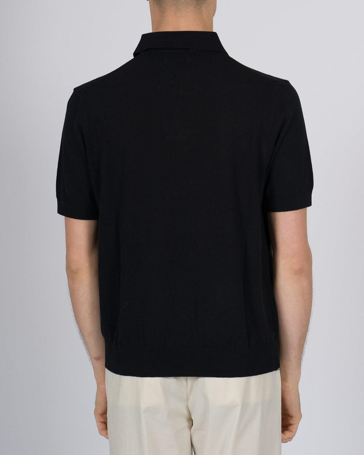 Polo skipper crepe di cotone nero 