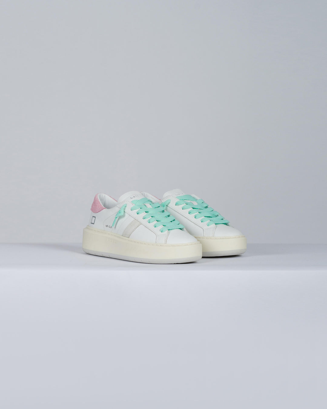 HILL LOW PLATFORM CALF WHITE-PINK<BR/> 