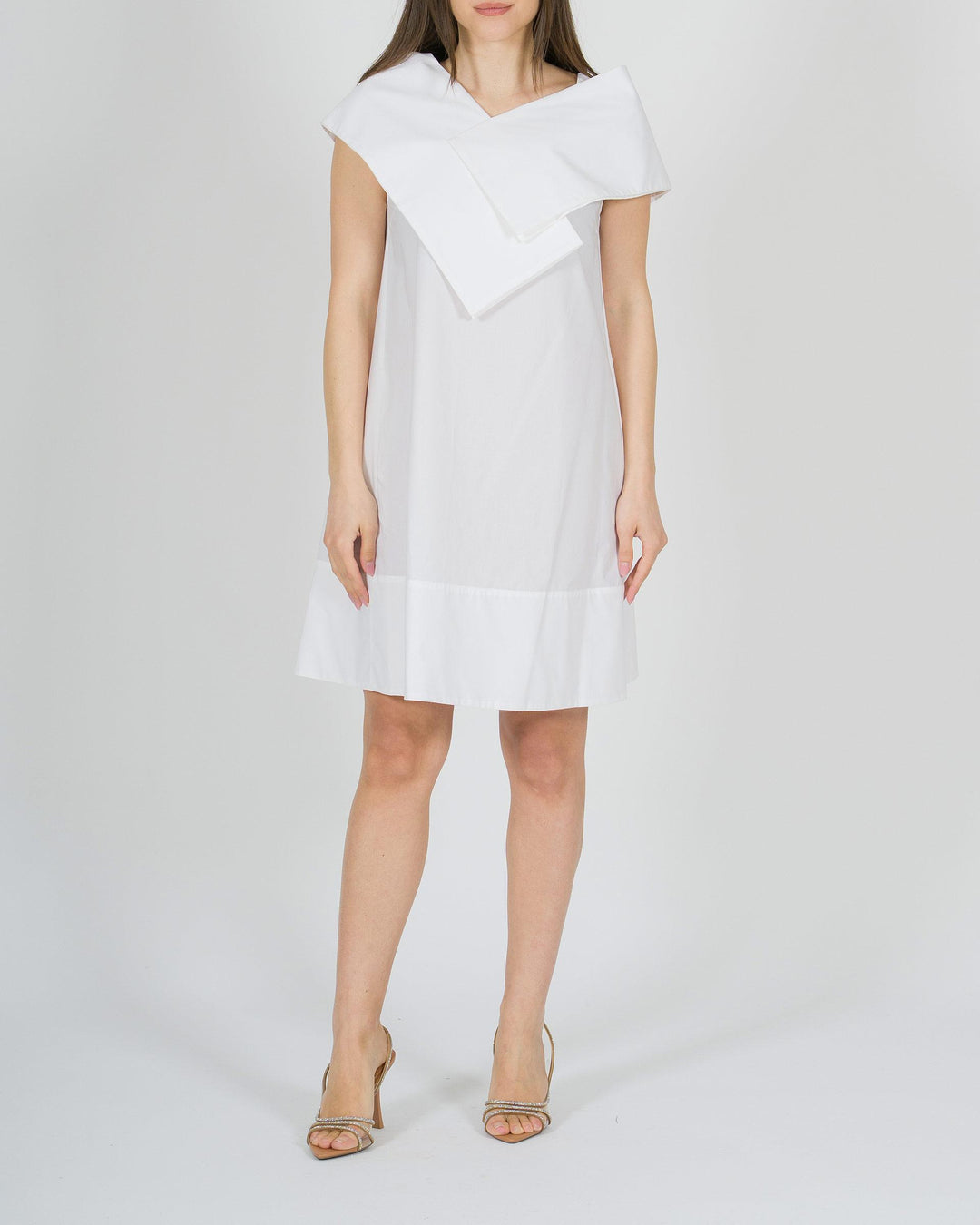 Abito Meimeij bianco in popeline 