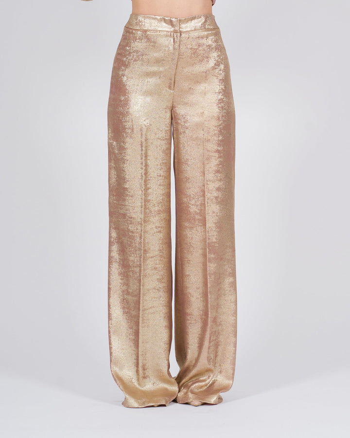 Pantalone palazzo placcato oro 
