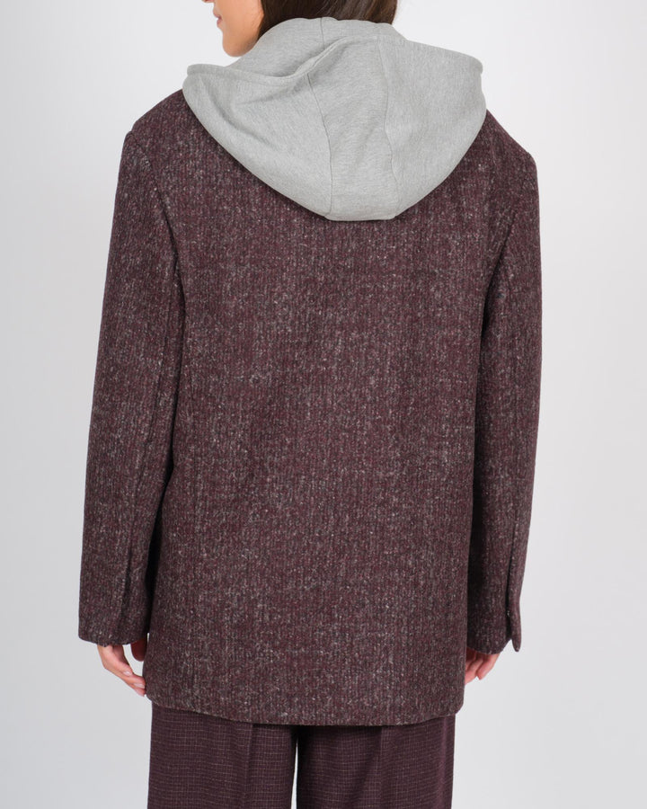 Cappottino con cappuccio bourgundi 