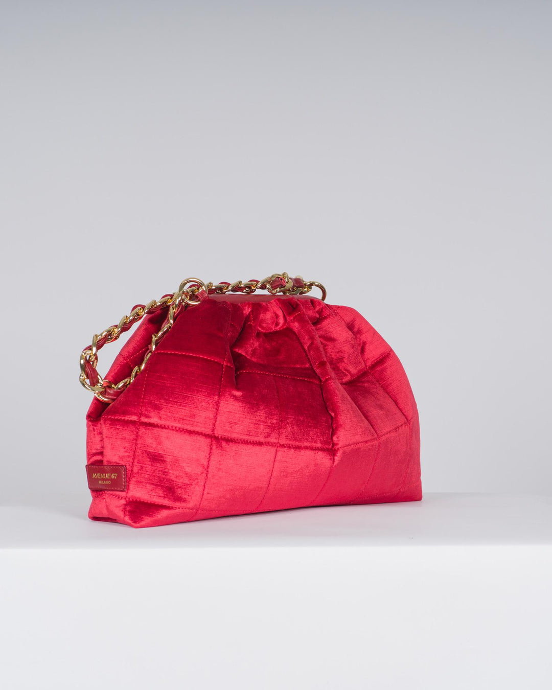 Borsa Puffy velvet rossa 