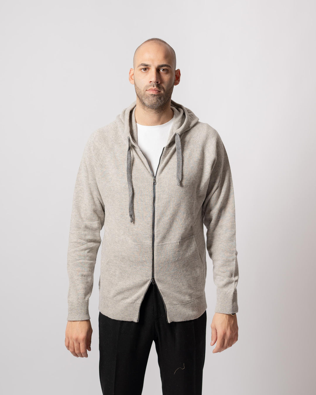 Felpa Full Zip Grigio 