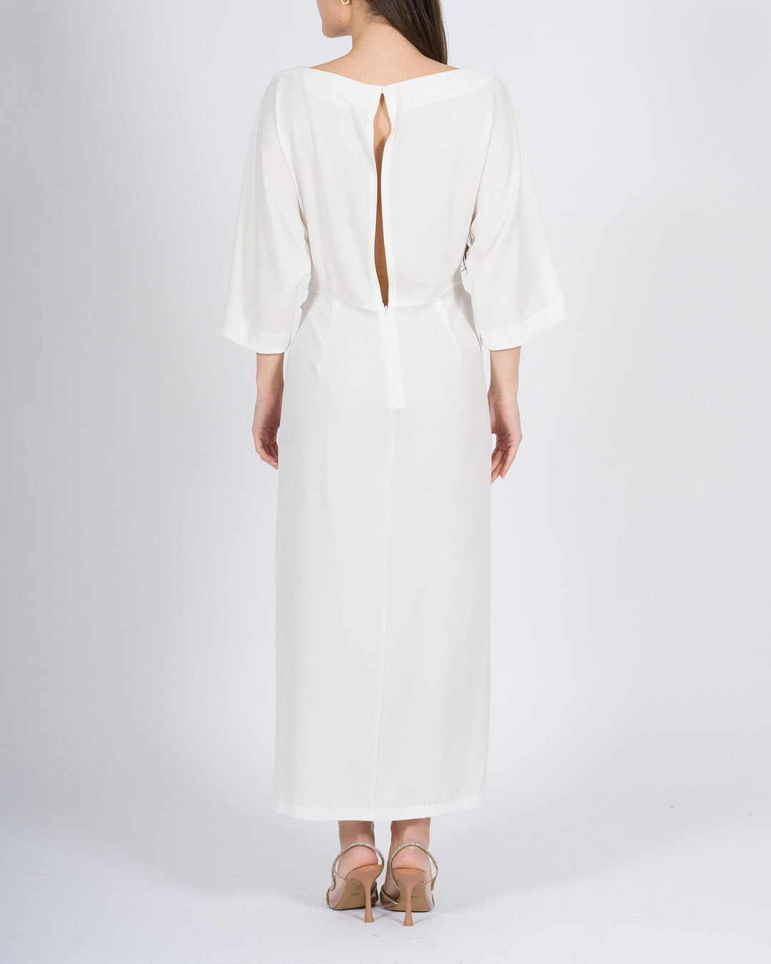 Abito MEIMEJ Longuette in Georgette con Drappeggio in Vita 