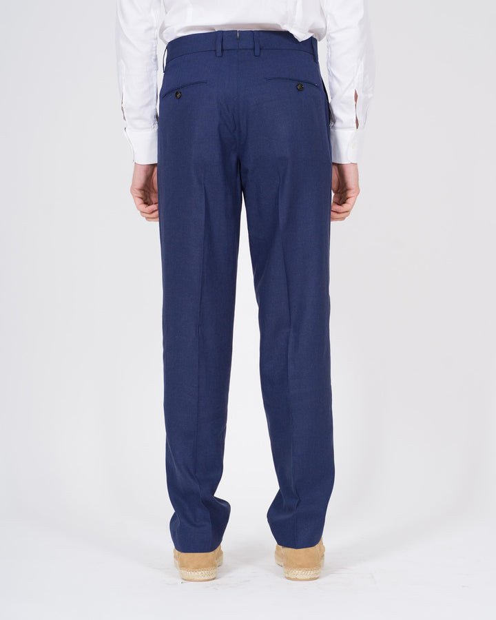 Pantaloni Negroni FF Lino blu 