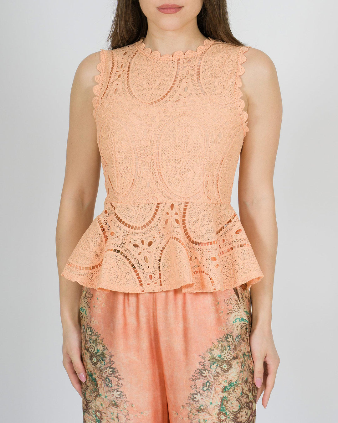 Top Amosa rosa salmone in pizzo San Gallo 