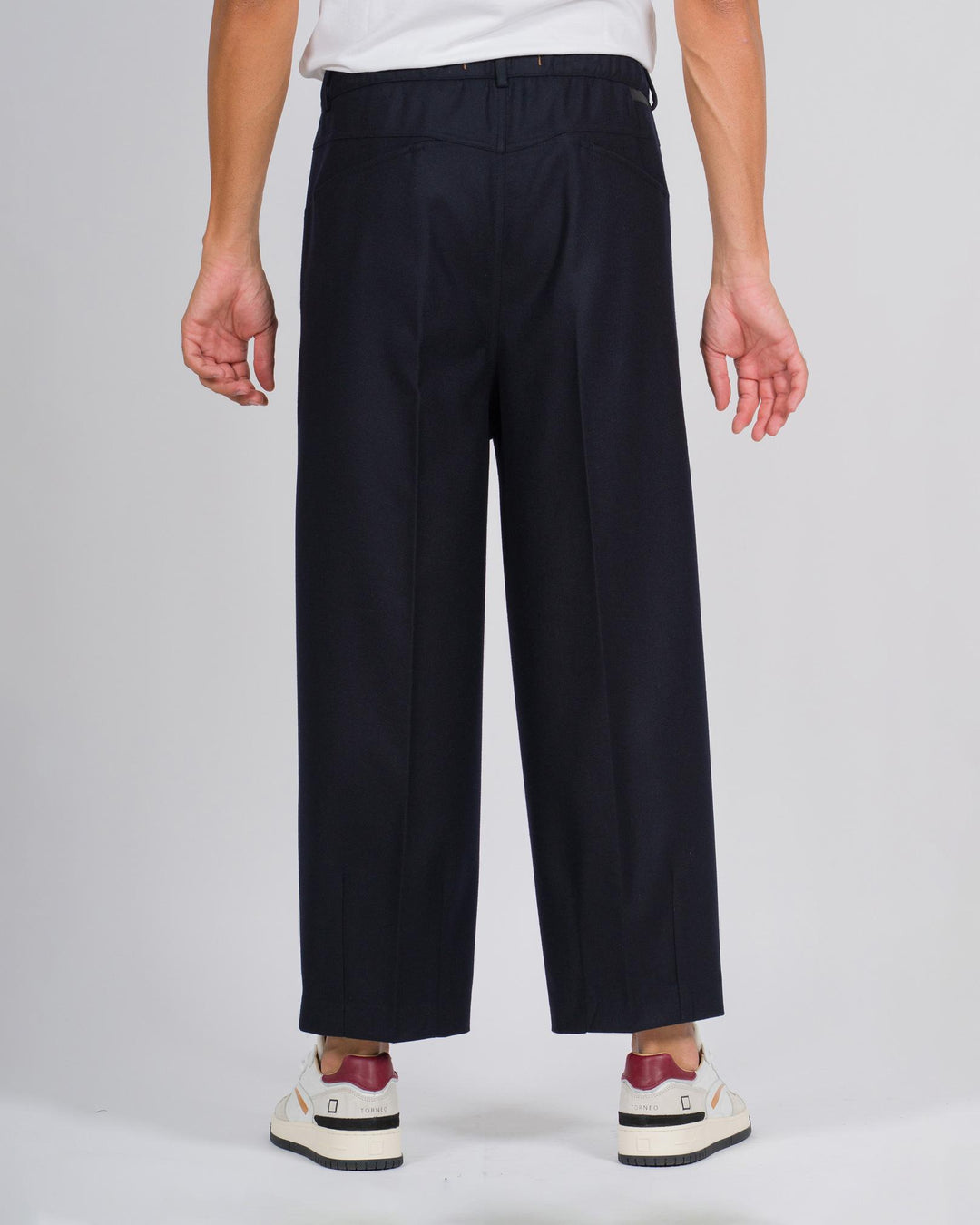 Pantalone Kochi in lana diagonale morbida blu 